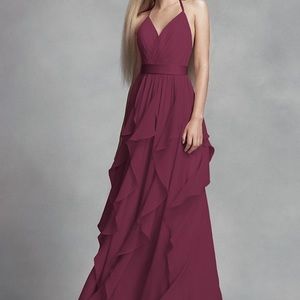 Chiffon Bridesmaid Dress with Cascading Skirt